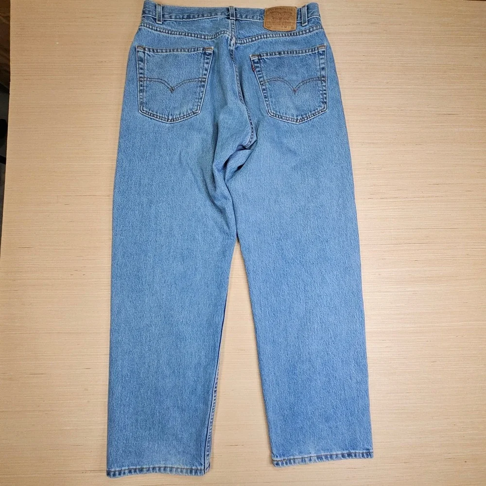 Vintage Levis Y2K Loose Straight Fit Jeans Mens 34x32 Blue Denim Casual Workwear